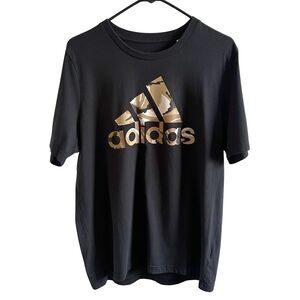 Adidas Men’s Medium Black Camo Logo Graphic T-Shirt Short Sleeve Tee